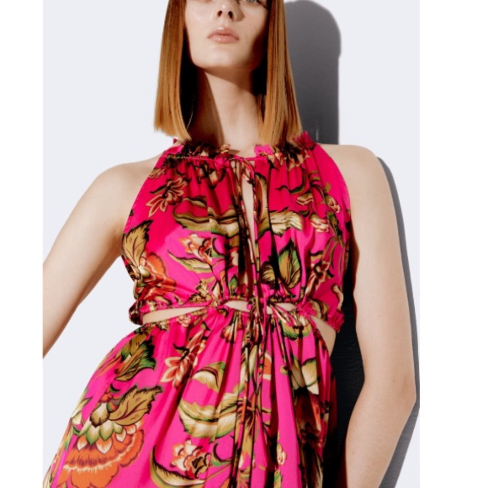 Zara cut out printed pink jumpsuit - Picture 7 of 14